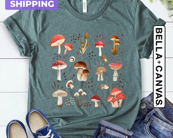 Aesthetic Mushroom Shirt, Magic Mushroom Shirt, Botanical Shirt, Plant Shirt, Mushroom T-shirt, Nature Lover Mushroom Tee, Hippie Shirt