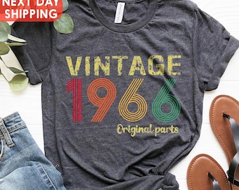 Vintage 1966 Original Part Tee, Vintage 1966 Shirt, 60th Birthday Gift For Men, Born In 1966, 60th Birthday Gift For Women, 1966 Retro Shirt