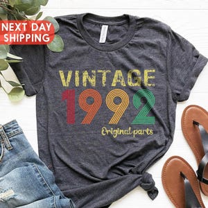 Vintage shirt 1992, 33e verjaardagscadeau voor vrouwen, originele onderdelen 1992, 33e verjaardag vrouw, 33e verjaardagscadeau voor mannen, 33e verjaardagsfeestje