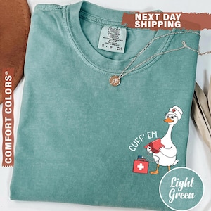 Maglietta per infermiere Comfort Colors®, maglietta per infermiere con oca divertente e buffa, maglietta per infermiere del pronto soccorso, polsino per infermiere RN, maglietta per infermiere professionista, apprezzamento per infermiere