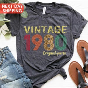 1980 Vintage Original Parts Shirt, 1980 Birthday Shirt, 46th Birthday Gift, 46th Birthday Party, 1980 Original Part Tee, 1980 Retro Shirt