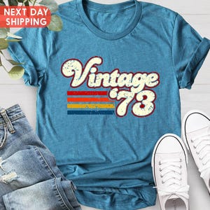 52e verjaardagscadeau voor vrouw, vintage shirt 1973, 52e verjaardagscadeau voor mannen, vintage shirt 1973, shirt retro 1973, shirt Born in 1973