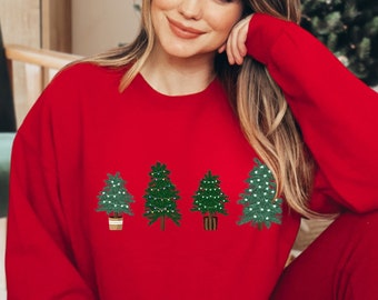 Christmas Tree Sweatshirt, Christmas Shirts for Women, Christmas Sweatshirt, Christmas Crewneck, Christmas Sweater,Christmas Trees,Xmas Gift