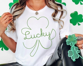 Lucky T-Shirt, Lucky St. Patrick's Day Shirt, St. Patrick's Day T-Shirt, Shamrock Shirt, Womens St Patty's Day Shirt, St. Patrick's Day Tee