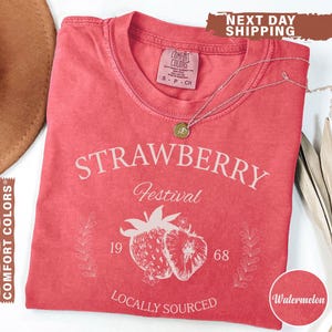 Strawberry Vintage Comfort Colors® Shirt, Strawberry Festival Cottagecore Shirt, Strawberry Comfort Colors® Tee, Summer Fruit Strawberry Tee