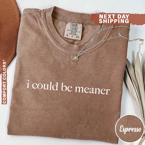 Comfort Colors® Ich könnte gemeiner sein Shirt, lustiges Humor Shirt, sarkastisches Shirt, lustiges Zitat Shirt, Sarkasmus Shirt, trendiges Shirt für Frauen