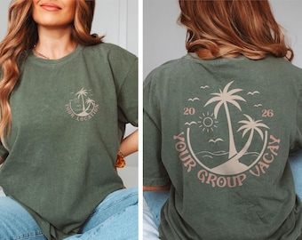 Custom Family Beach Comfort Colors® Tee, Retro Vacation Shirts