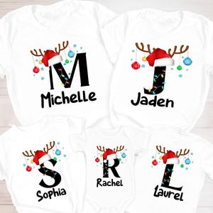 Family Christmas Name Shirt, Monogrammed Family Christmas Shirt, Personalized Family Christmas Matching T-Shirt, Custom Xmas Holiday Shirt