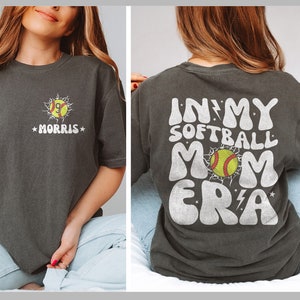 Custom In My Softball Mom Era Shirt, Softball Mom Era Shirt, Game Day Tee, Sport Mom Gift, Softball Lover, Softball Mom Comfort Colors® Tee
