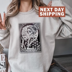 The Mom Tarot Card Sweatshirt, Skeleton Mom Sweater, Halloween Celestial Mama Shirt, Witchy Vibes, Vintage Skeleton Shirt, Mother&#39;s Day Gift