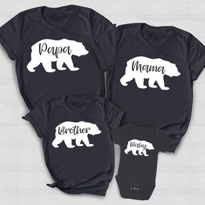Matching Family Bear Shirts: Papa, Mama, Baby Bear T-shirts