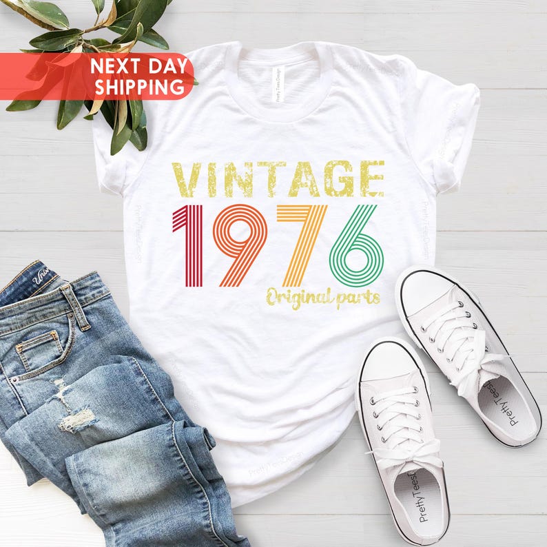 Camiseta vintage original de 1976, camiseta retro de 1976, camiseta vintage del 50.º cumpleaños, nacido en 1976, regalo de 50.º cumpleaños para mujer, regalo de 50.º cumpleaños para hombre imagen 3