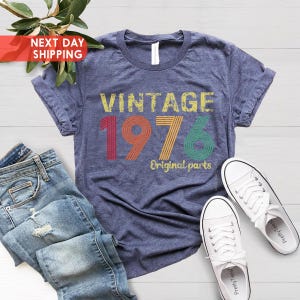 Camiseta vintage original de 1976, camiseta retro de 1976, camiseta vintage del 50.º cumpleaños, nacido en 1976, regalo de 50.º cumpleaños para mujer, regalo de 50.º cumpleaños para hombre imagen 2