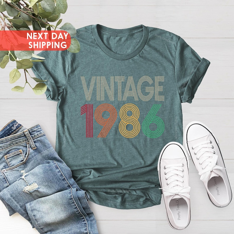 1986 Vintage Shirt, 1986 Birthday Shirt, 40th Birthday Gift, 40th Birthday Gift Shirt, 1986 Vintage Tee, 1986 Retro Shirt image 3