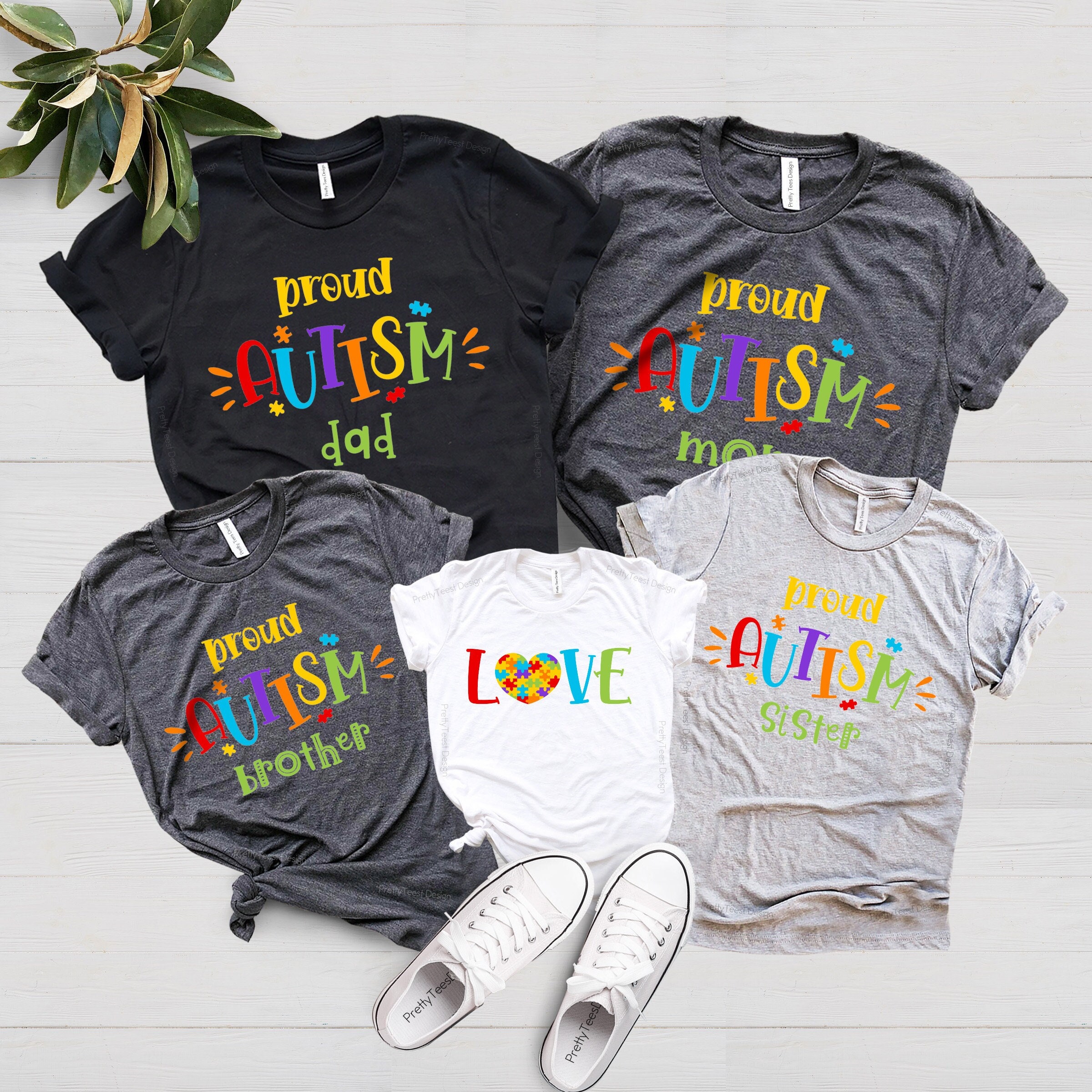 Family Autism Shirt, Autism Awareness Family Matching T-Shirt, Autism Dad Mom Tees, Proud Mom Shirt, Mothers Day Shirt, Love Autism Shirt