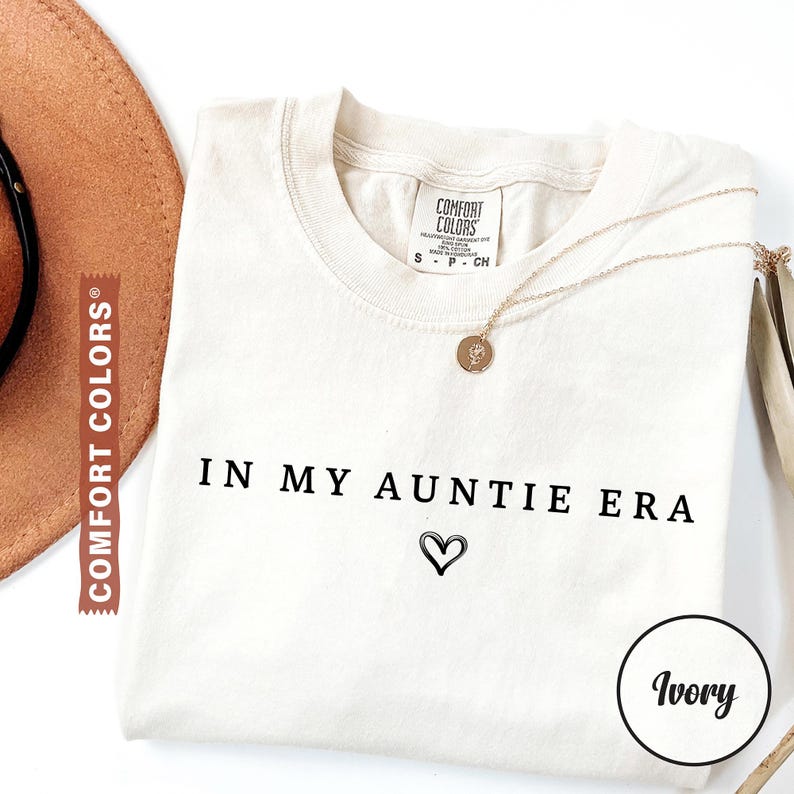 Comfort Colors® In My Auntie Era Shirt, Aunt Era Shirt, Auntie Shirt, Pregnancy Announcement for Aunt, Gift for Aunt, Aunt Birthday Gift image 8
