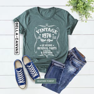 1976 Vintage Tee, Well Aged 1976 Shirt, 50th Retro Birthday Shirt, 1976 Limited Edition Tee, 1976 Original Parts Shirt, 50th Vintage Shirt image 4