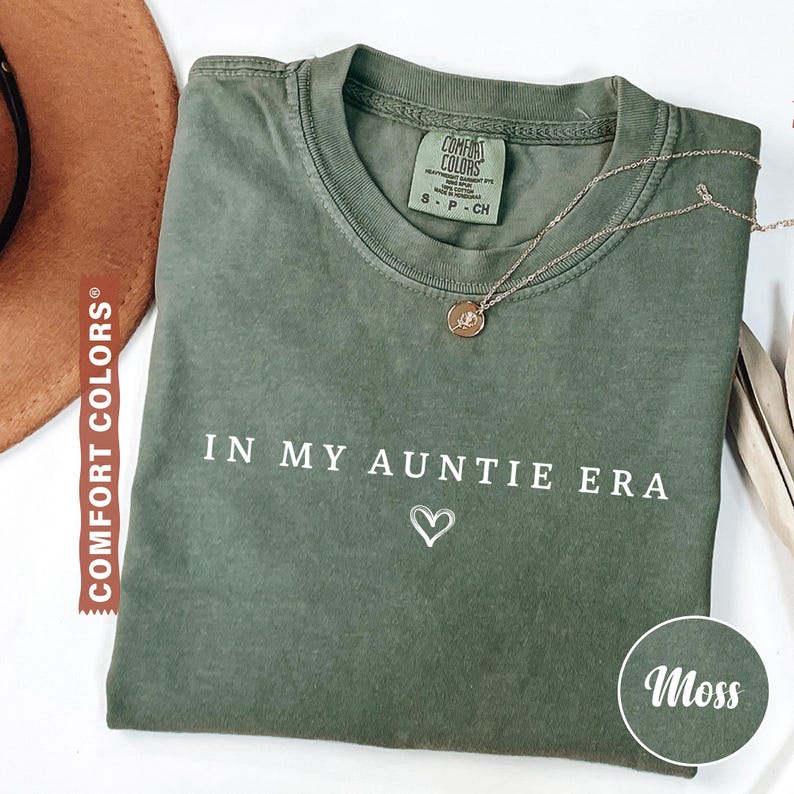 Comfort Colors® In My Auntie Era Shirt, Aunt Era Shirt, Auntie Shirt, Pregnancy Announcement for Aunt, Gift for Aunt, Aunt Birthday Gift Moss