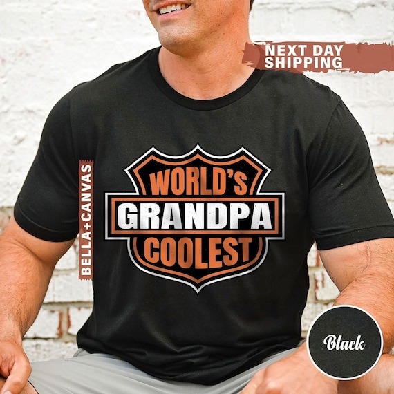 World's Coolest Grandpa Shirt New Grandpa Announcement Tee