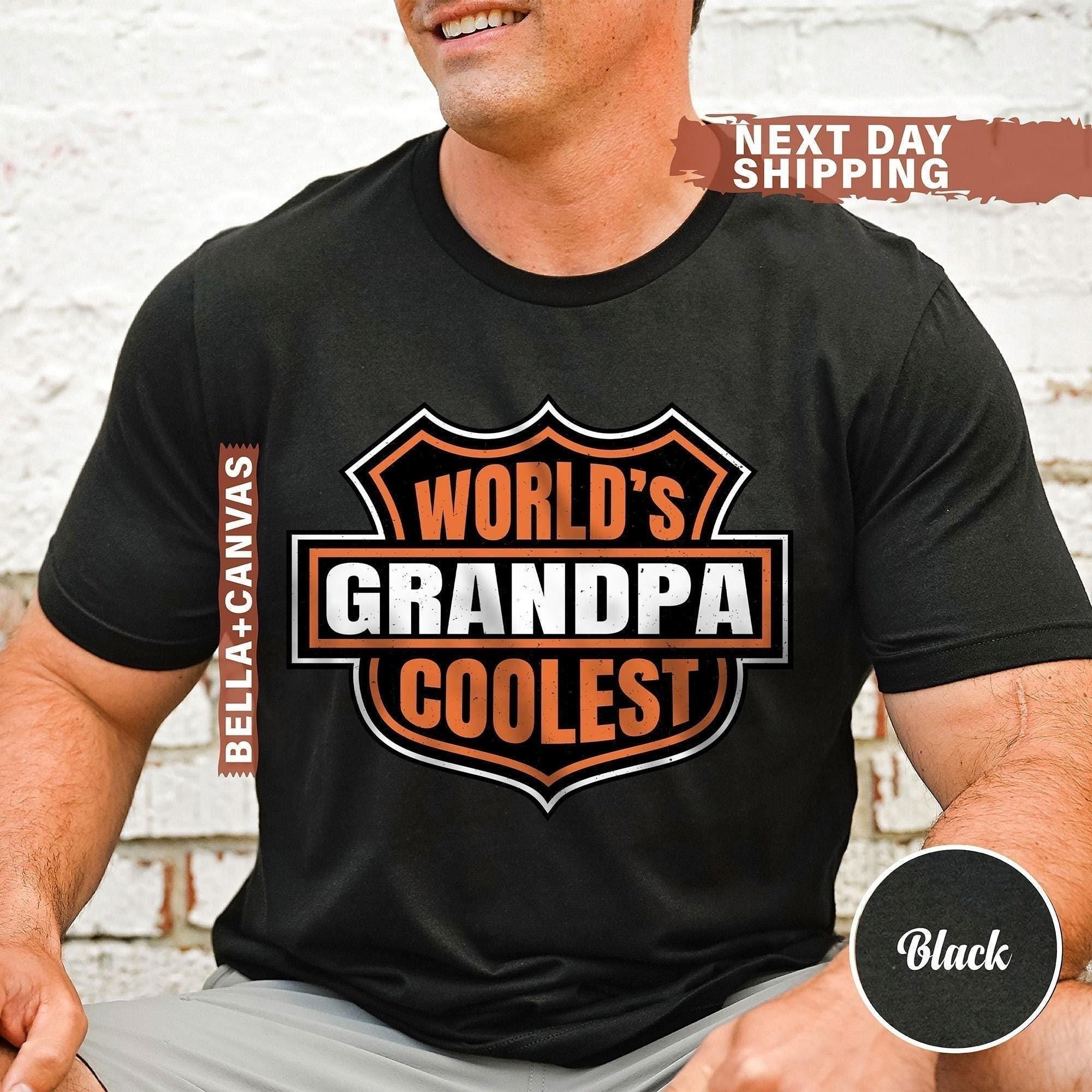 World's Coolest Grandpa Shirt New Grandpa Announcement Tee
