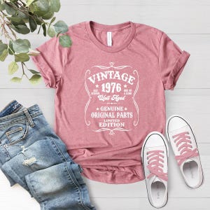 1976 Well Aged Shirt, 50th Retro Birthday Shirt, 1976 Limited Edition Shirt, 1976 Vintage Shirt, 50th Original Parts Shirt, 1976 Retro Shirt image 2