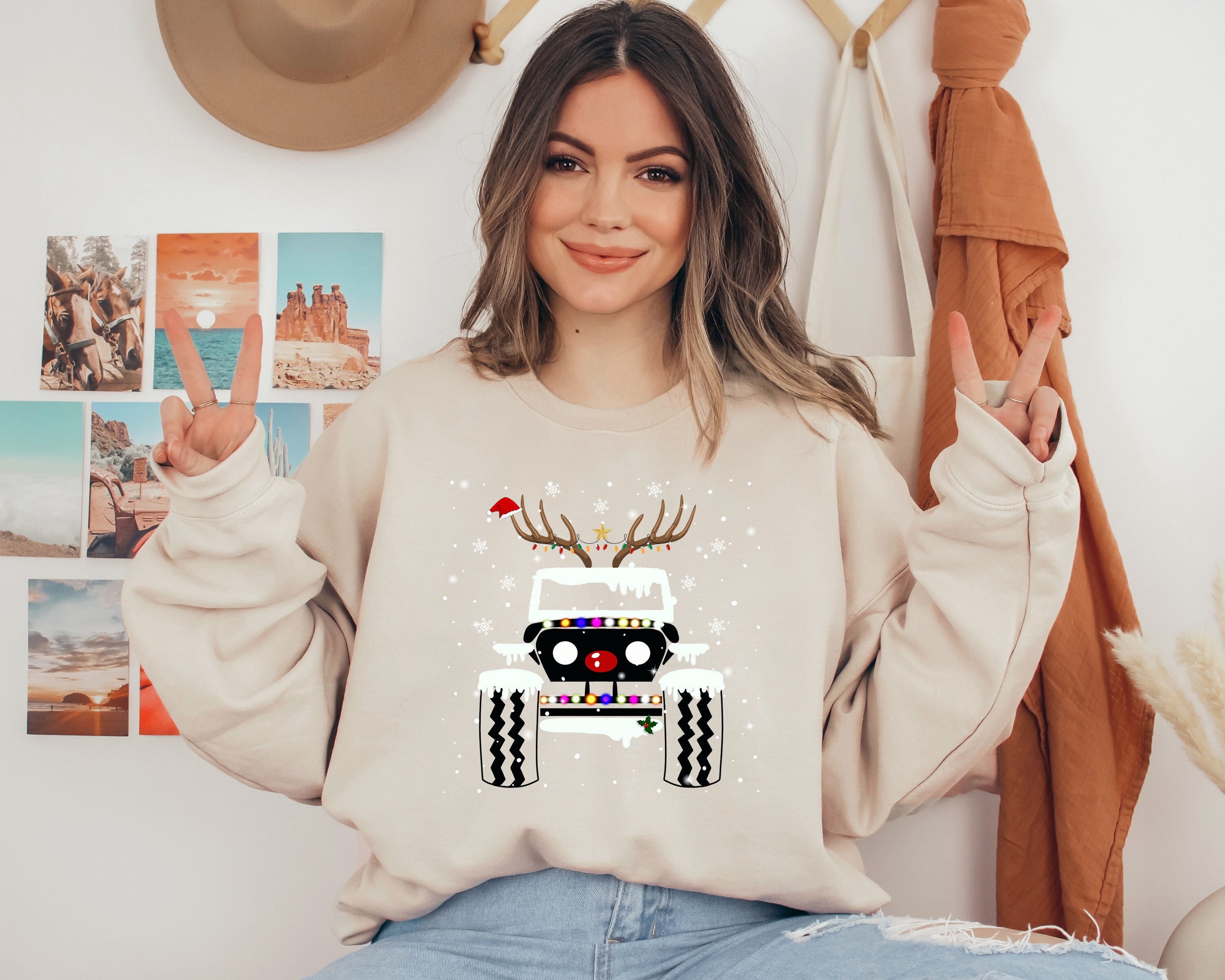 Jeep Christmas Sweater Etsy
