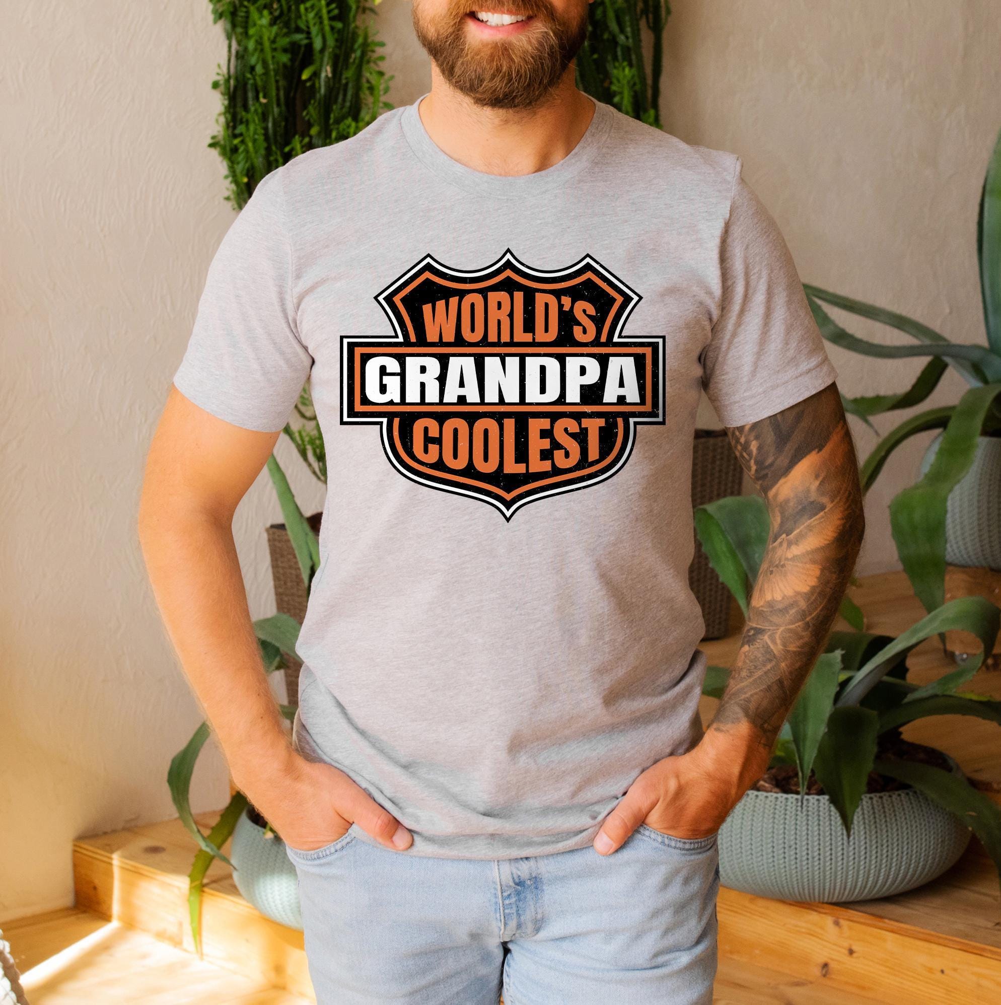 World's Coolest Grandpa Shirt New Grandpa Announcement Tee