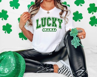 Chemise maman porte-bonheur, T-shirt mère porte-bonheur pour la Saint-Patrick, chemise Saint-Patrick, chemise fête des mères, chemise trèfle, t-shirt maman irlandaise
