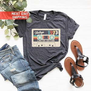 Shirt 52e verjaardag, vintage cassette-T-shirt Limited Edition 1973 Limited Edition, verjaardagsshirt 1973, 52e verjaardagscadeau voor vrouwen, 52e verjaardag mannen T-shirt