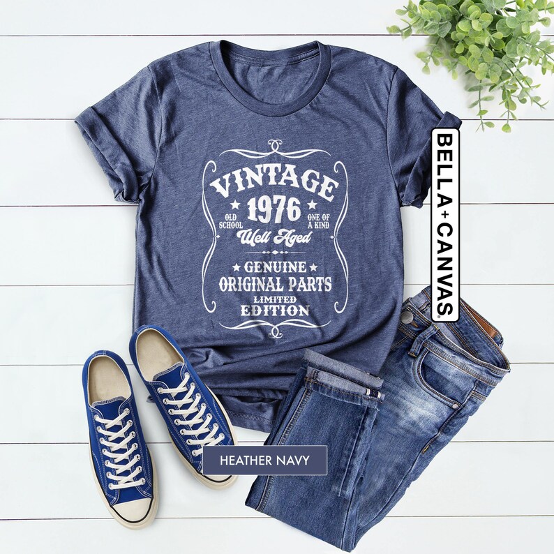 1976 Vintage Tee, Well Aged 1976 Shirt, 50th Retro Birthday Shirt, 1976 Limited Edition Tee, 1976 Original Parts Shirt, 50th Vintage Shirt image 3