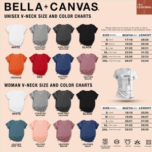 a women's v - neck t - shirt and color chart