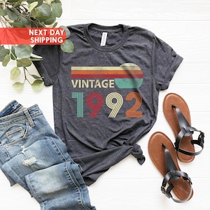 Vintage shirt 1992, 33e verjaardagscadeau voor vrouwen, retro shirt 1992, 33e verjaardag vrouw, 33e verjaardagscadeau voor mannen, 33e verjaardagsfeestje