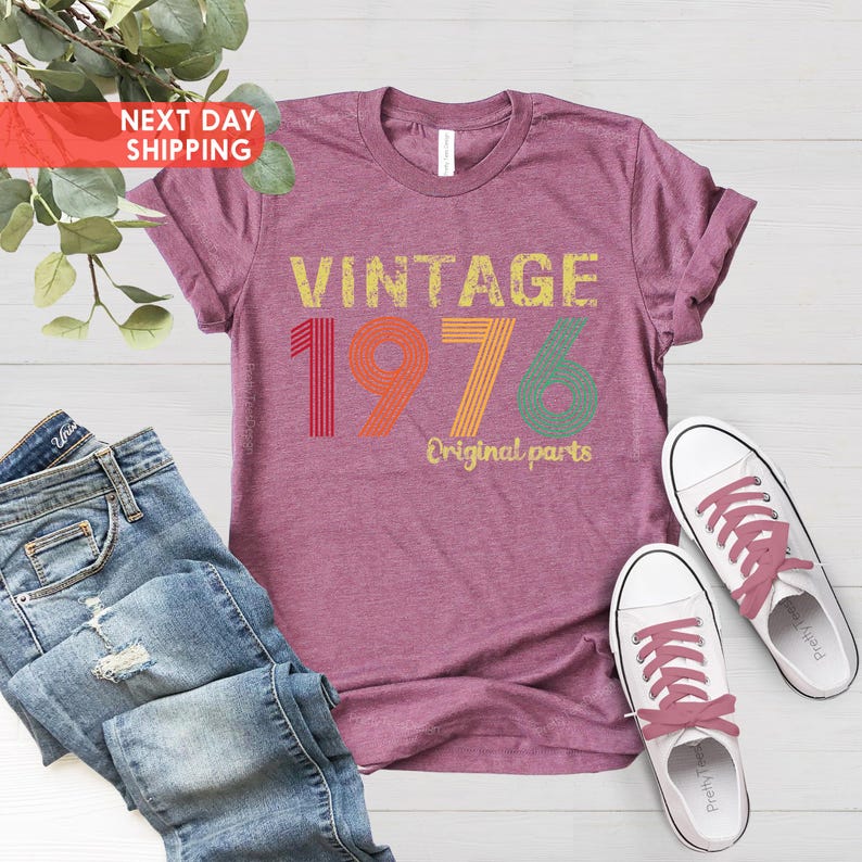 Camiseta vintage original de 1976, camiseta retro de 1976, camiseta vintage del 50.º cumpleaños, nacido en 1976, regalo de 50.º cumpleaños para mujer, regalo de 50.º cumpleaños para hombre imagen 4