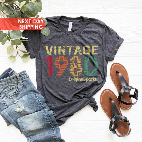 1980 Vintage Original Parts Shirt, 1980 Birthday Shirt, 46th Birthday Gift, 46th Birthday Party, 1980 Original Part Tee, 1980 Retro Shirt