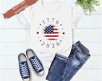 T-shirt fabriqué en Amérique, tee-shirt patriotique du drapeau des Etats-Unis Tee-shirt 250e anniversaire de l'Amérique, cadeau patriotique, chemise du 4 juillet, cadeau du jour de l'indépendance