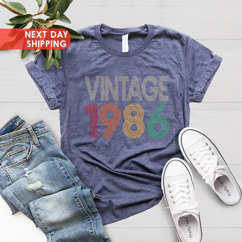 1986 Vintage Shirt, 1986 Birthday Shirt, 40th Birthday Gift, 40th Birthday Gift Shirt, 1986 Vintage Tee, 1986 Retro Shirt image 2