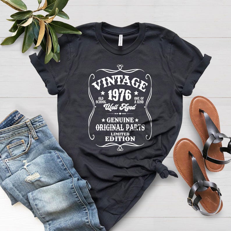 1976 Well Aged Shirt, 50th Retro Birthday Shirt, 1976 Limited Edition Shirt, 1976 Vintage Shirt, 50th Original Parts Shirt, 1976 Retro Shirt image 3