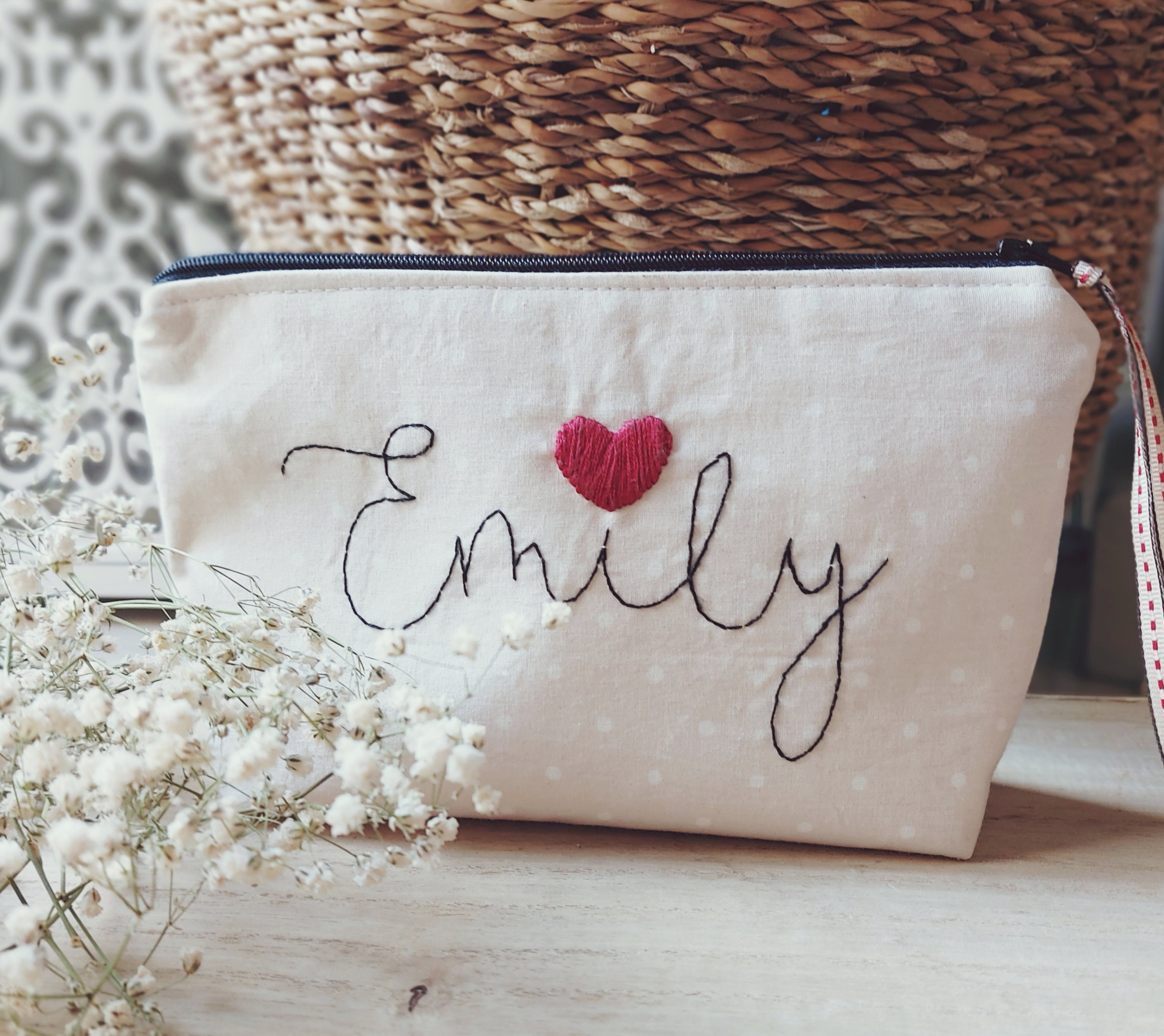 Personalised Embroidered Makeup Bag Mother's Day Present Gift Birthday