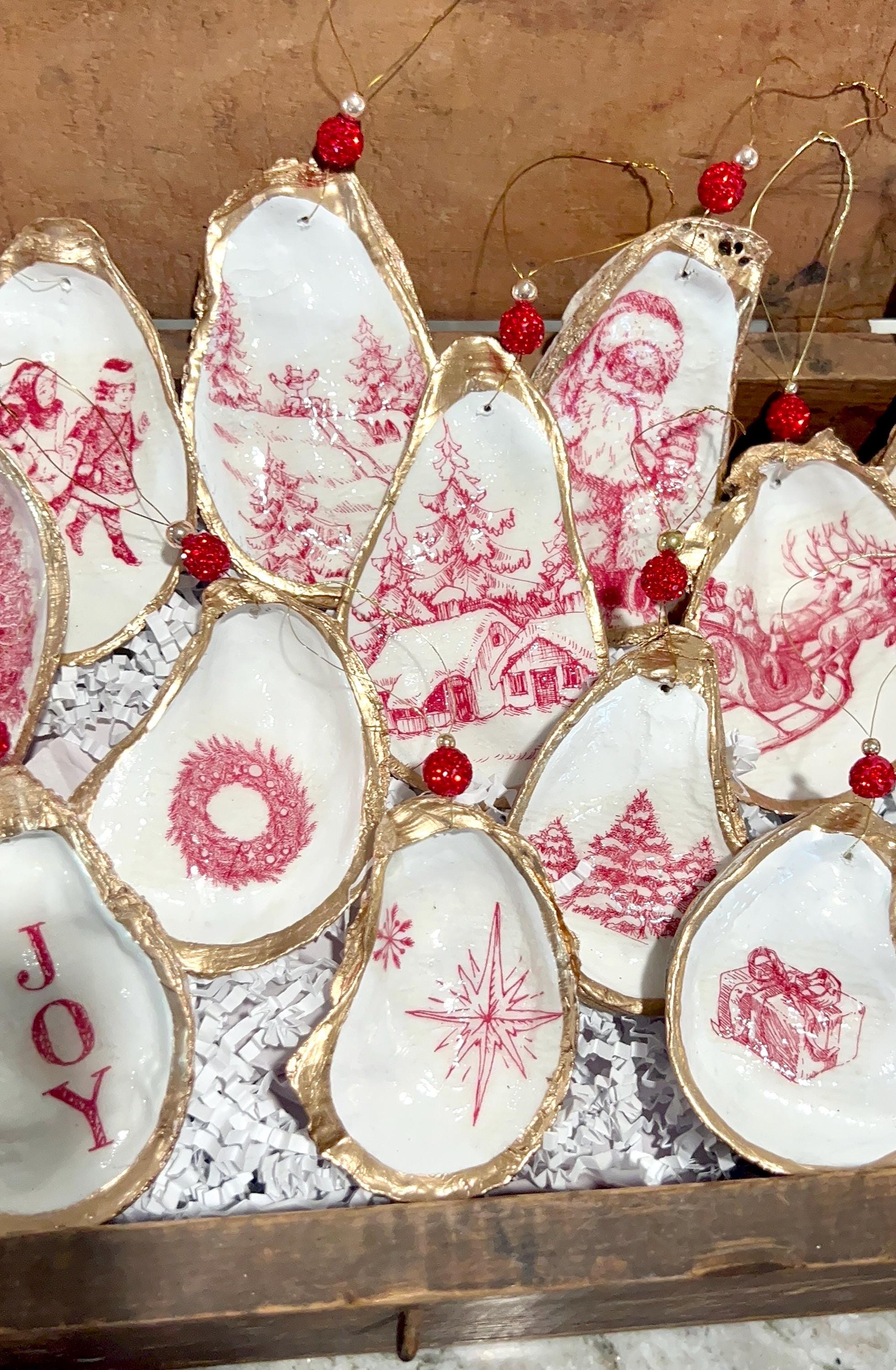 RED TOILE Christmas Ornament. Victorian Christmas Tree Decor. Victorian