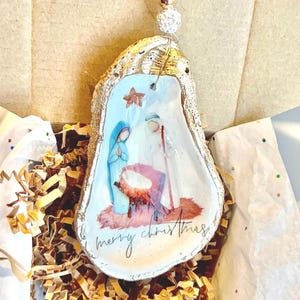 Nativity Scene ornament. Holy Family Christmas Ornament for Christian. Handmade Nativity ornament Stocking stuffer gift religious person.