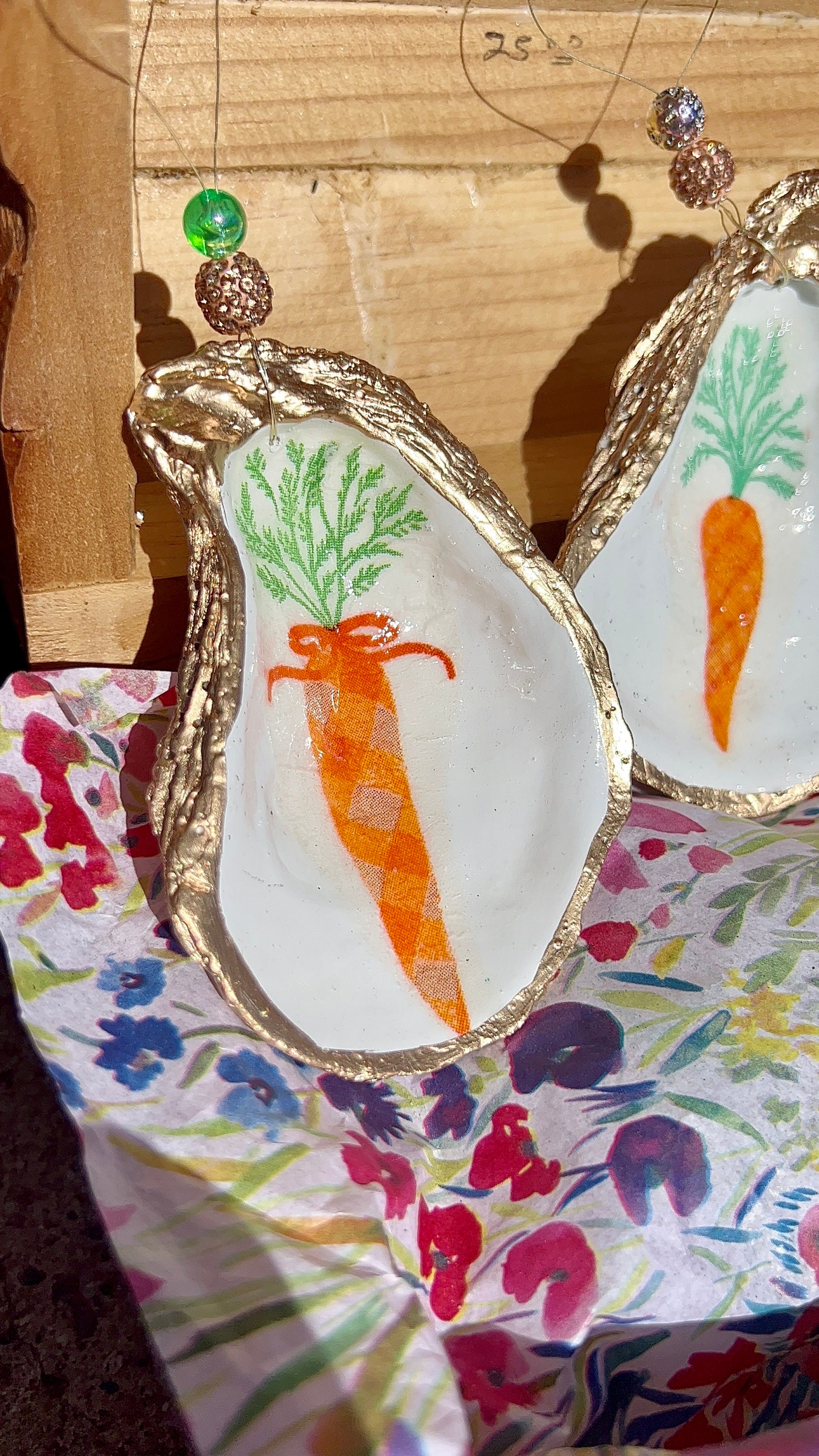 Carrot Oyster Shell Ornament. Cute Easter Tree Ornament. Easter Gift ...