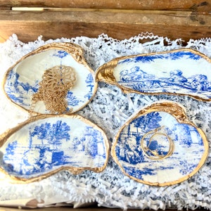 Blue Toile Bridal Shower Gift Idea Shell Ring Dish. Bridal Shower Favor ...