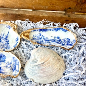 Blue Toile Bridal Shower Gift Idea Shell Ring Dish. Bridal Shower Favor ...