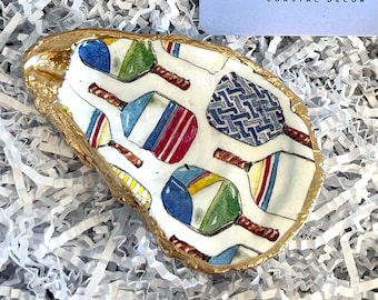 Piatto di ostriche per il Pickleball. Regalo per giocatore di Pickleball. Idea regalo per il Pickleball. Regalo di Natale per giocatore di Pickleball. Regalo di Babbo Natale segreto per il Pickleball.
