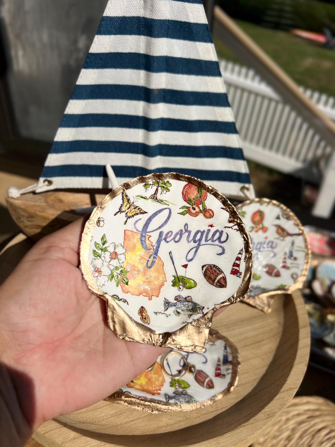 Uga Shells Georgia Christmas Ornament. Georgia Shell Ornament. Georgia Ring Dish ...