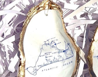 Martha's Vineyard-ornament. Martha's Vineyard-kaart kerstornament. Martha's Vineyard-souvenir.  Martha's Vineyard Kerstornament cadeau