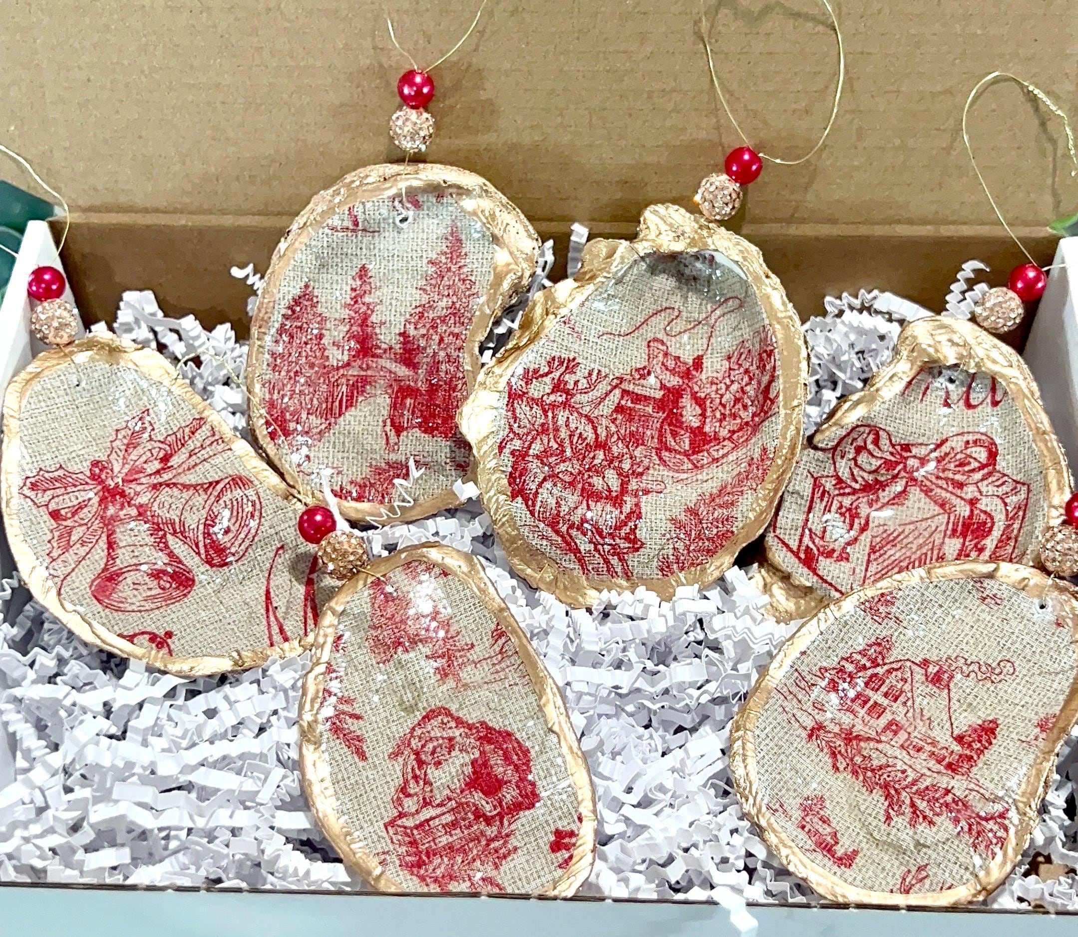ルイ•ニコル ビクトリア朝 クリスマスオーナメント ヴィンテージ 赤いトワルのクリスマスオーナメント。ビクトリア朝のクリスマス