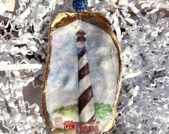 OUTER BANKS Christmas ornament. Buxton lighthouse ornament gift. North Carolina Christmas gift. Outer Banks ornament. NC Christmas ornament