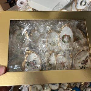 12 DAYS of CHRISTMAS Shell Ornament Set. CLASSIC Christmas ornament. Traditional ornament set. Vintage Christmas ornament heirloom gift image 8