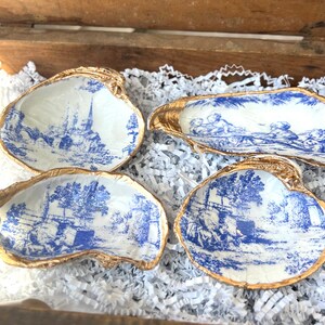 Blue Toile Boy Baby Shower Gift Idea Shell Catchall Dish. Baby Shower ...